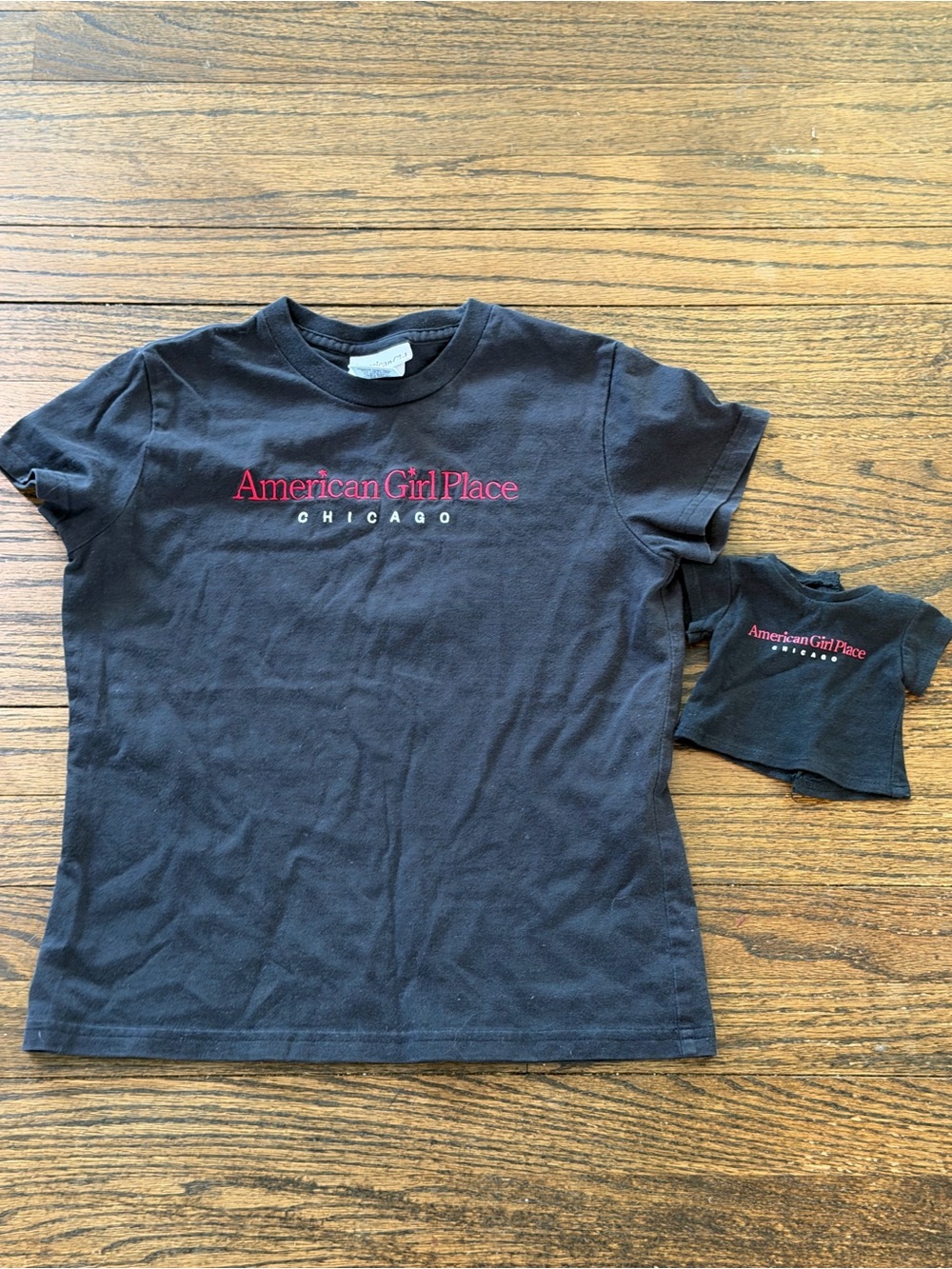 American Girl Place Chicago Matching Child & Doll Black Shirt Set Size Medium